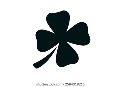 Vector flat clover shamrock isolated on green background Vector flat black Irish shamrock clover isolated on white background Black clover leaf icon. Vector illustration