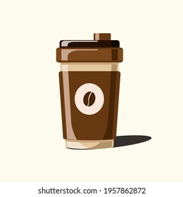 vector and flat coffee glass design