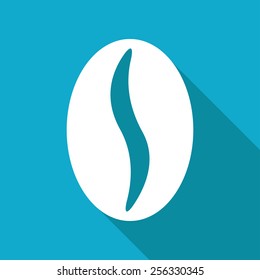 Vector flat coffee icon isolated on blue background. Eps10