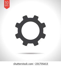 Vector flat cogwheel icon isolated on white. Eps10