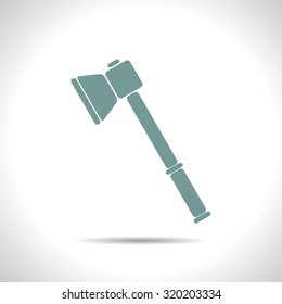 Vector flat color axe icon  on white background 
