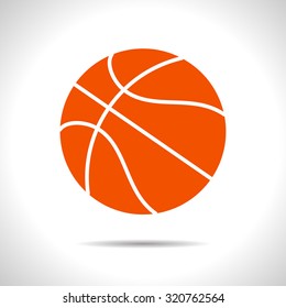Icono de baloncesto de color plano vectorial en fondo blanco 