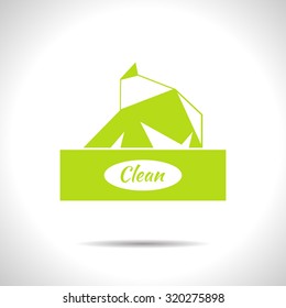 Vector flat color box with napkin  on white background 