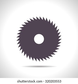Vector flat color circular saw icon  on white background 