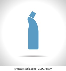 Vector flat color cleaner bottle for bathroom, kitchen, toilet  on white background 