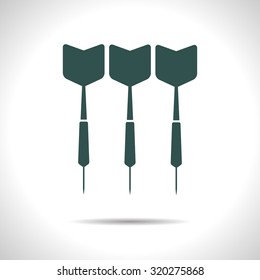 Vector flat color darts icon  on white background 