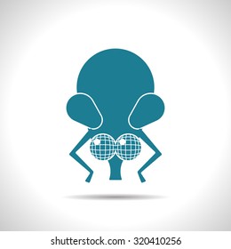 Vector flat color fly icon  on white background 