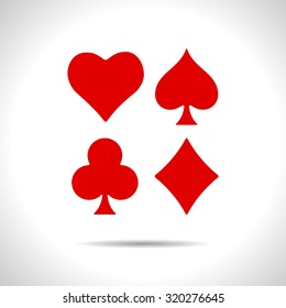 Vector flat color game casino cards suit icon  on white background 