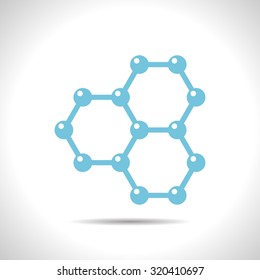 Vector flat color graphene icon  on white background . Science illustration 