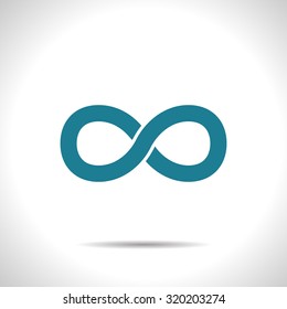 Vector flat color infinity icon  on white background 