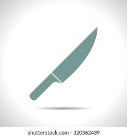 Vector flat color knife icon  on white background 