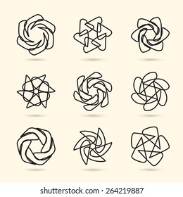 Vector flat color ornament set. Vector illustration. Eps10