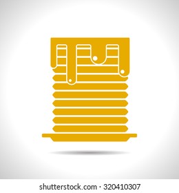Vector flat color pancakes breakfast icon  on white background 