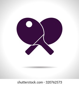 Vector flat color ping-pong icon  on white background 