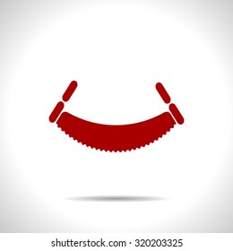 Vector flat color saw icon  on white background . Industrial equipment 