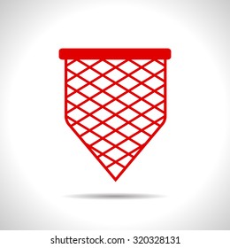 Vector flat color scoop-net icon  on white background 