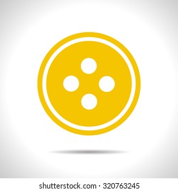 Vector flat color tailor button icon  on white background 