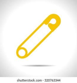 Vector flat color tailor pin icon  on white background 