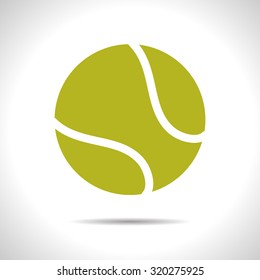 Vector flat color tennis ball icon  on white background 