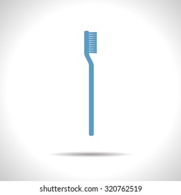 Vector flat color tooth brush icon  on white background 