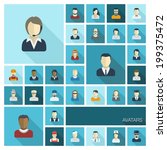 Vector flat colored icons set with long shadows. Illustration of people avatars for web, social, management, business, internet, mobile apps, interface design: man,woman, worker, doctor, worker, nurse