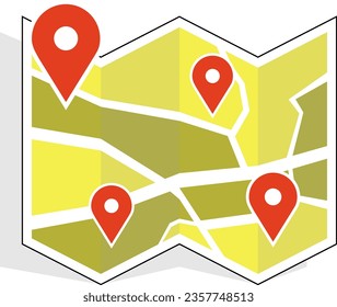 Vector flat colored location icon