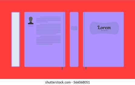 vector flat colorful book layout