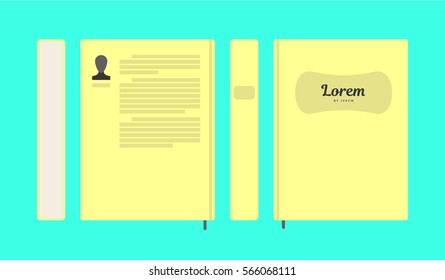 vector flat colorful book layout