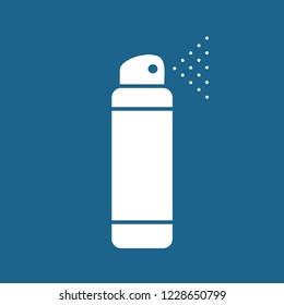 Vector flat colorful bright illustration icon of deodorant spray (antiperspirant). White silhouette