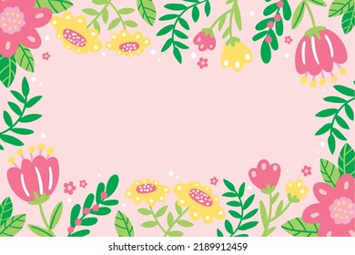Vector con fondo de resorte floral de color plano