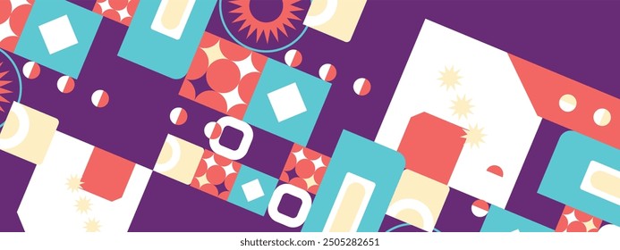 Fondo de Formas geométricas de colores planos de Vector