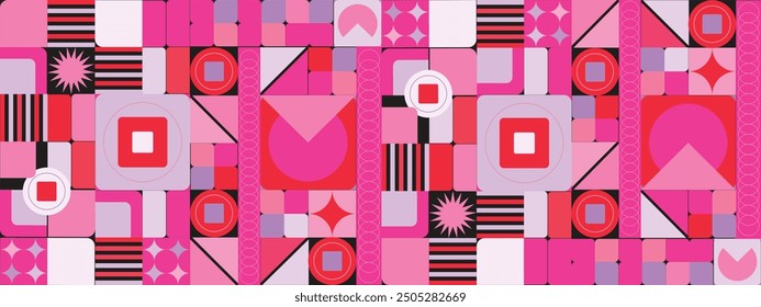 vector flat colorful geometric shapes background