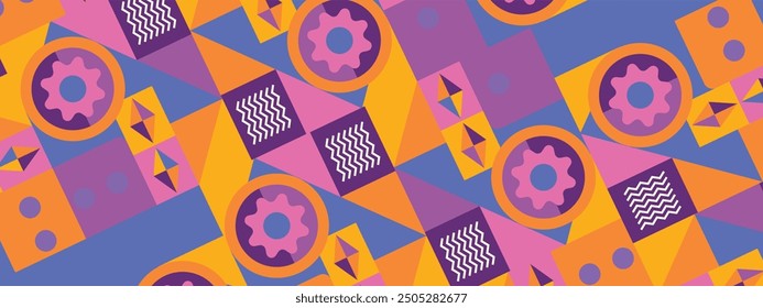 vector flat colorful geometric shapes background