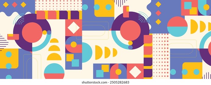 vector flat colorful geometric shapes background