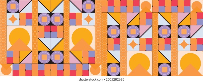 Vektorgrafik flach bunt geometrische Formen Hintergrund