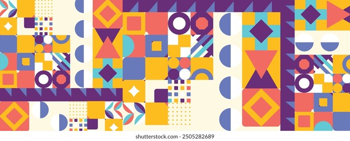 vector flat colorful geometric shapes background