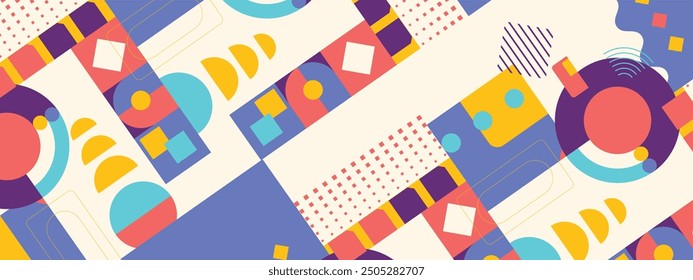 Fondo de Formas geométricas de colores planos de Vector