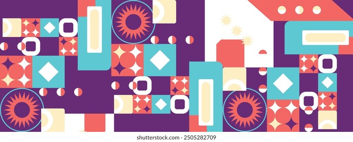 Fondo de Formas geométricas de colores planos de Vector