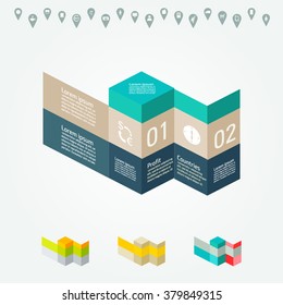 Vector FLAT  colorful infographics for your business presentations. Can be used for info graphics, graphic or website layout vector, numbered banners, diagram, web design.