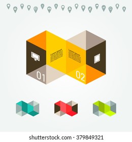 Vector FLAT  colorful infographics for your business presentations. Can be used for info graphics, graphic or website layout vector, numbered banners, diagram, web design.