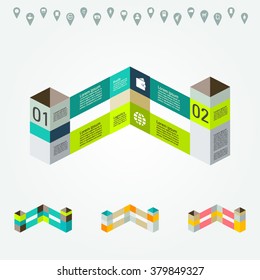 Vector FLAT  colorful infographics for your business presentations. Can be used for info graphics, graphic or website layout vector, numbered banners, diagram, web design.