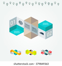 Infografías de color Vector FLAT para sus presentaciones de negocios. Se puede usar para infografía, gráfico o vectores de disposición de sitios web, banners numerados, diagrama, diseño web.
