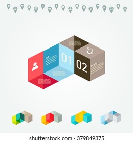 Infografías de color Vector FLAT para sus presentaciones de negocios. Se puede usar para infografía, gráfico o vectores de disposición de sitios web, banners numerados, diagrama, diseño web.