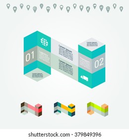 Vector FLAT  colorful infographics for your business presentations. Can be used for info graphics, graphic or website layout vector, numbered banners, diagram, web design.