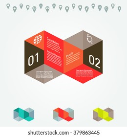 Vector FLAT  colorful infographics for your business presentations. Can be used for info graphics, graphic or website layout vector, numbered banners, diagram, web design.