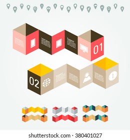 Vector FLAT colorful infographics for your business presentations. Can be used for info graphics, graphic or website layout vector, numbered banners, diagram, web design.