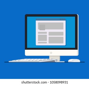 Vector flat computer monitor