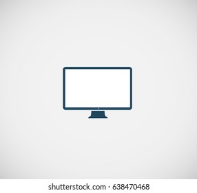 Vector flat computer monitor, tv display isolated.