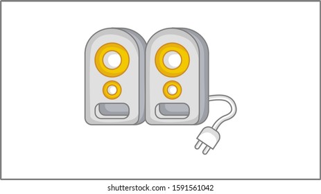 Vector Flat Computer Speakers Icon Audio Stock Vector (Royalty Free ...