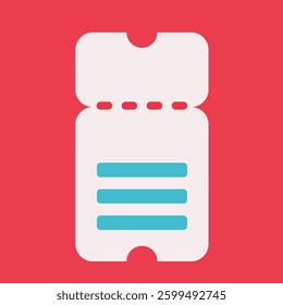 Vector flat concept with icon of ticket for visiting sportive event (football match, championship) or performance like theatre, cinema, stand up show or concert. Clipart sport collection